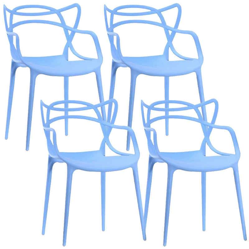 Contemporary Kitchen Dining Side Chair Cross Back Plastic Chair