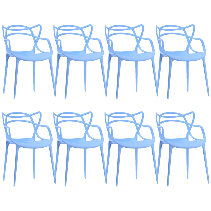 Contemporary Kitchen Dining Side Chair Cross Back Plastic Chair