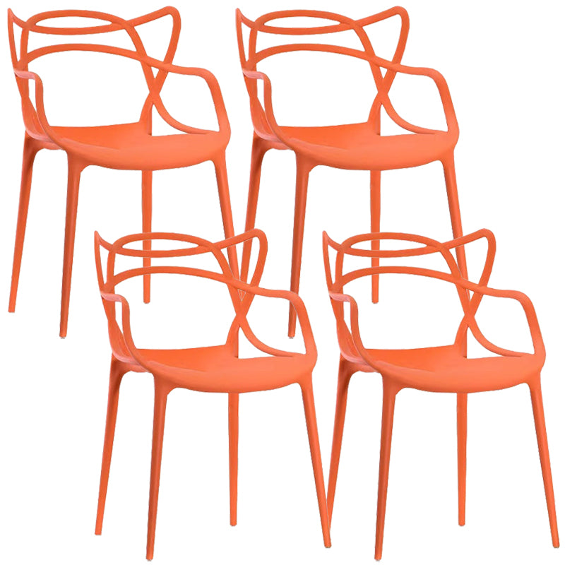 Contemporary Kitchen Dining Side Chair Cross Back Plastic Chair