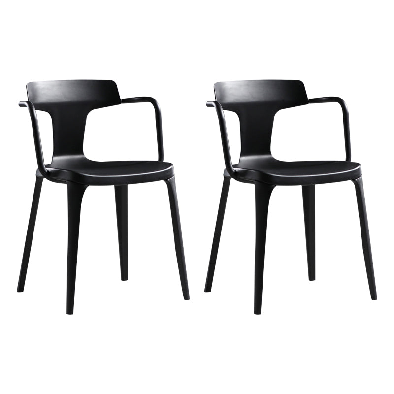 Open Back Dining Side Chair Contemporary Plastic Dining Arm Chair