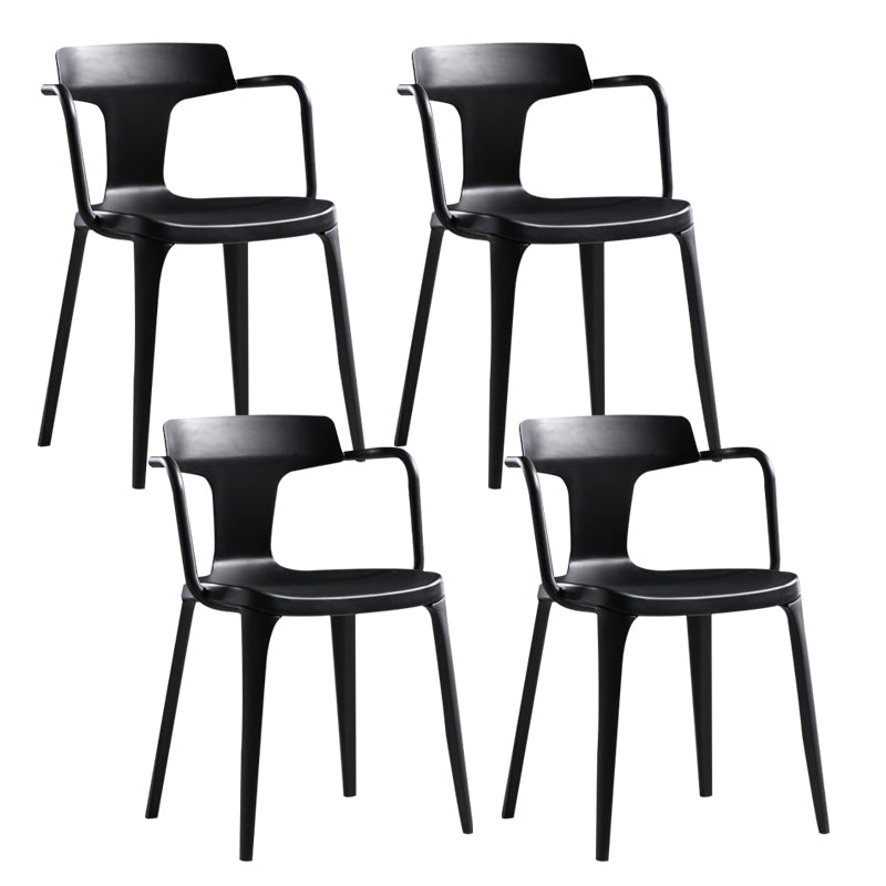 Open Back Dining Side Chair Contemporary Plastic Dining Arm Chair