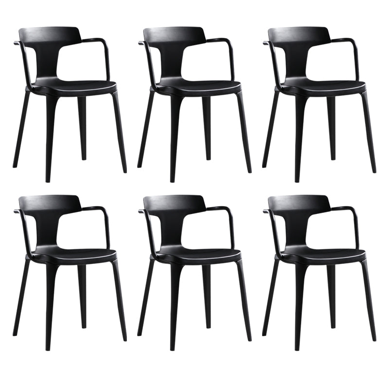 Open Back Dining Side Chair Contemporary Plastic Dining Arm Chair