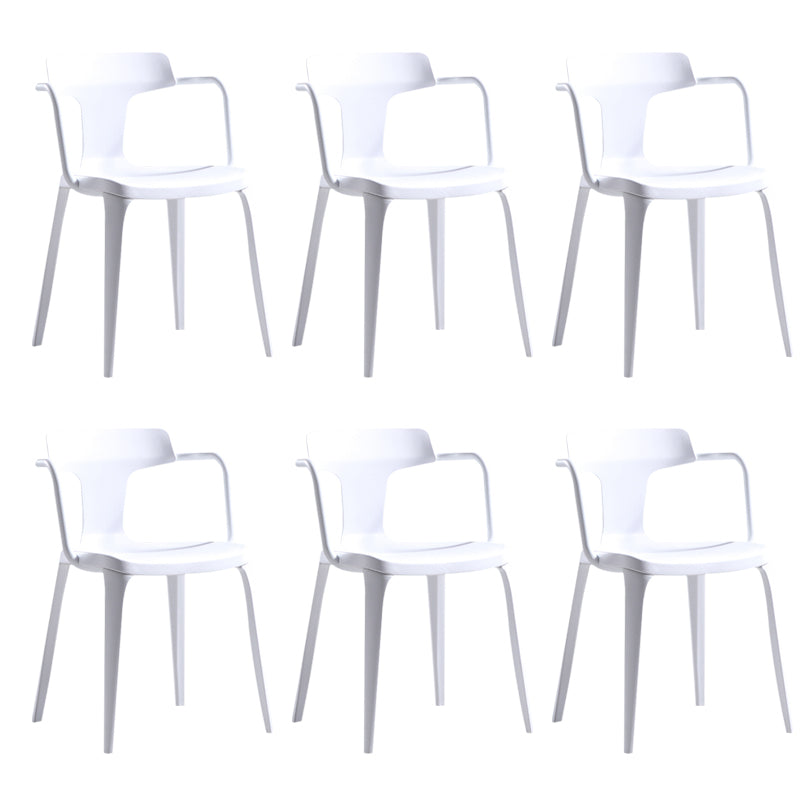 Open Back Dining Side Chair Contemporary Plastic Dining Arm Chair