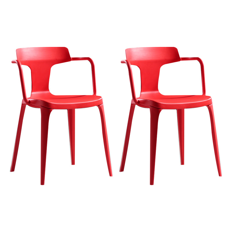 Open Back Dining Side Chair Contemporary Plastic Dining Arm Chair