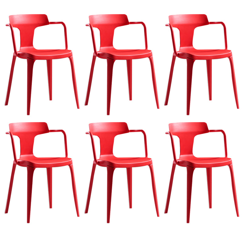 Open Back Dining Side Chair Contemporary Plastic Dining Arm Chair