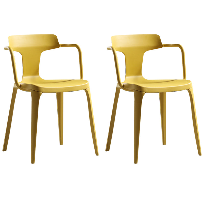 Open Back Dining Side Chair Contemporary Plastic Dining Arm Chair