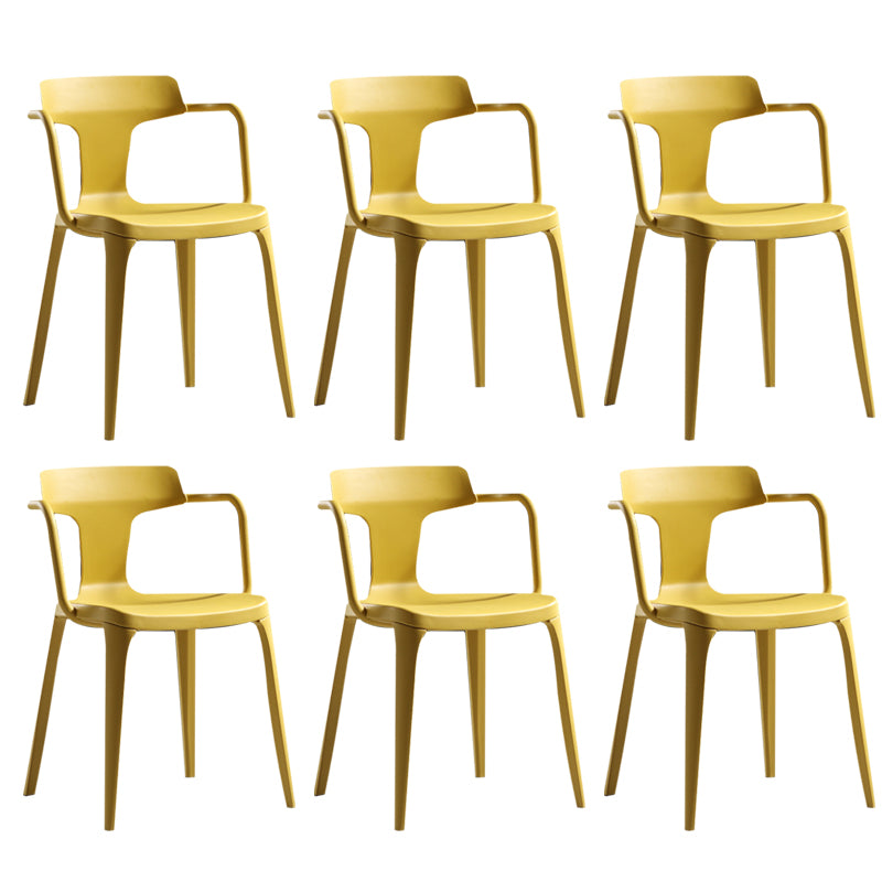 Open Back Dining Side Chair Contemporary Plastic Dining Arm Chair