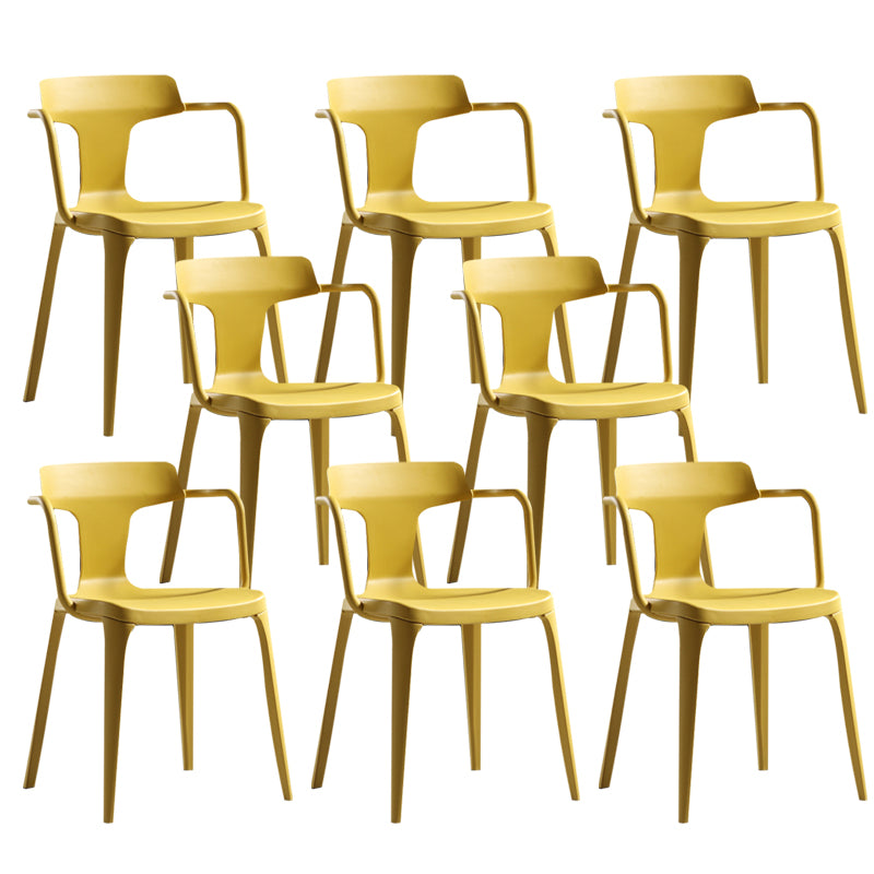 Open Back Dining Side Chair Contemporary Plastic Dining Arm Chair
