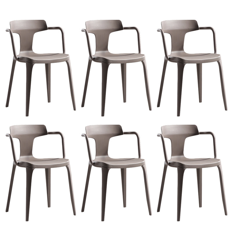 Open Back Dining Side Chair Contemporary Plastic Dining Arm Chair