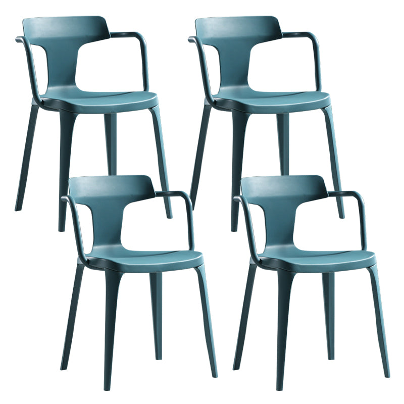 Open Back Dining Side Chair Contemporary Plastic Dining Arm Chair
