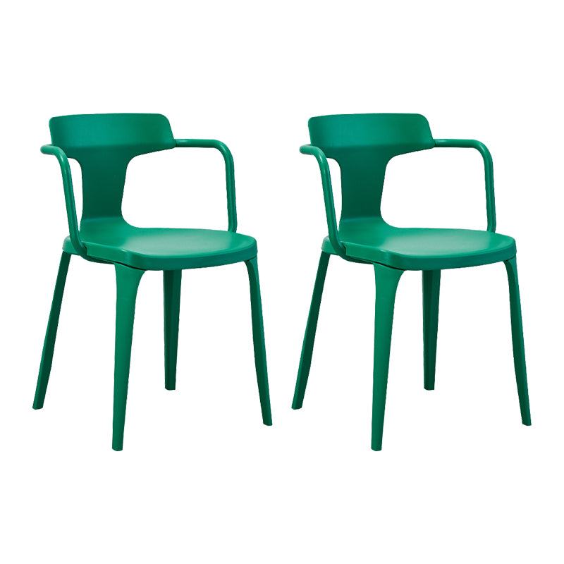 Open Back Dining Side Chair Contemporary Plastic Dining Arm Chair