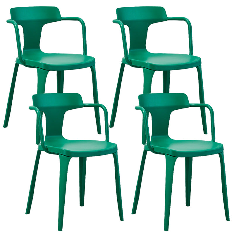 Open Back Dining Side Chair Contemporary Plastic Dining Arm Chair