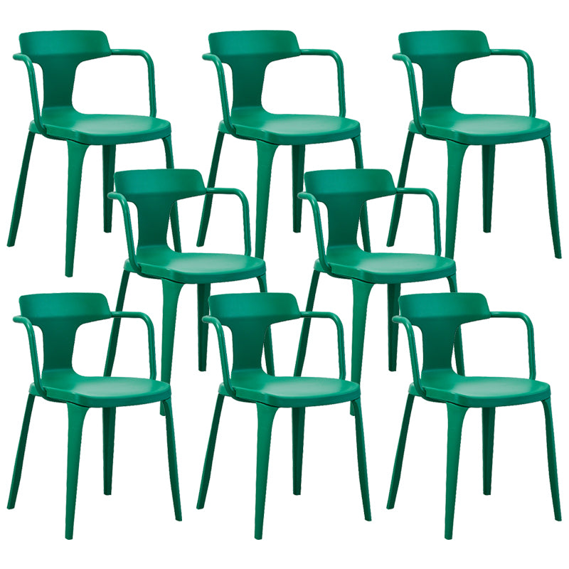 Open Back Dining Side Chair Contemporary Plastic Dining Arm Chair