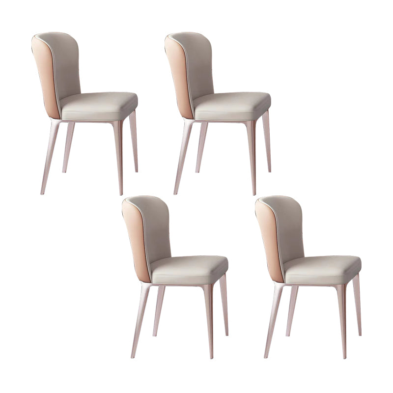 Kitchen Side Chair Metal Legs Upholstered Armless Dining Chair