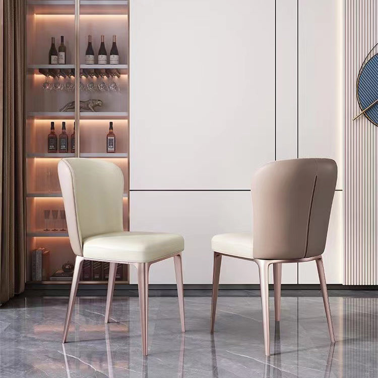 Kitchen Side Chair Metal Legs Upholstered Armless Dining Chair