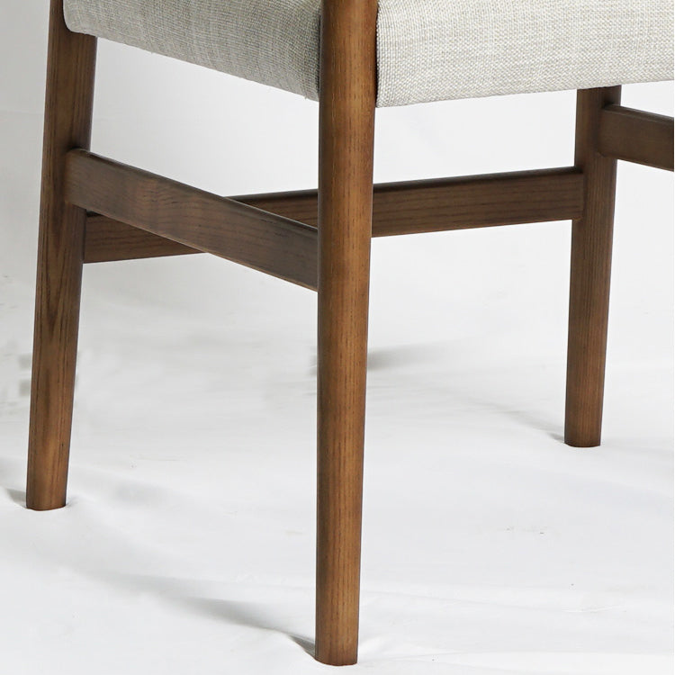 Modern Indoor Armless Dining Chairs Upholstered Linen Fabric Chair