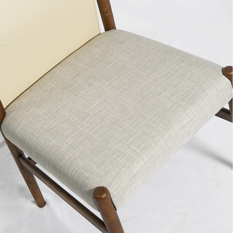 Modern Indoor Armless Dining Chairs Upholstered Linen Fabric Chair