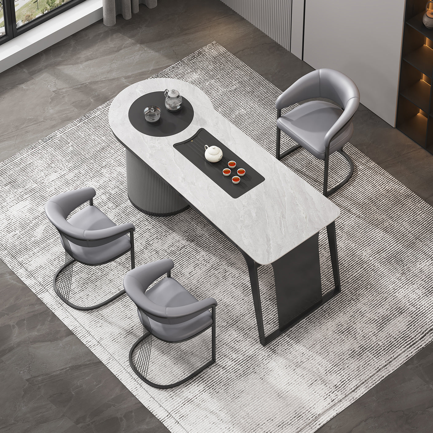 Glam Kitchen Side Chair Gold Base Open Back Dining Arm Chair