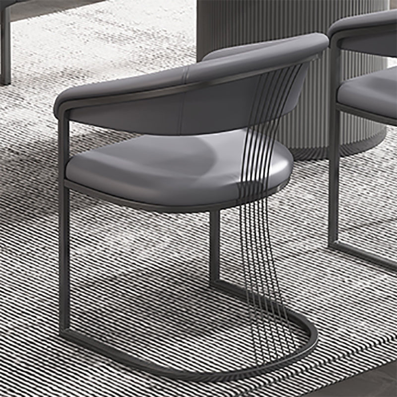 Glam Kitchen Side Chair Gold Base Open Back Dining Arm Chair