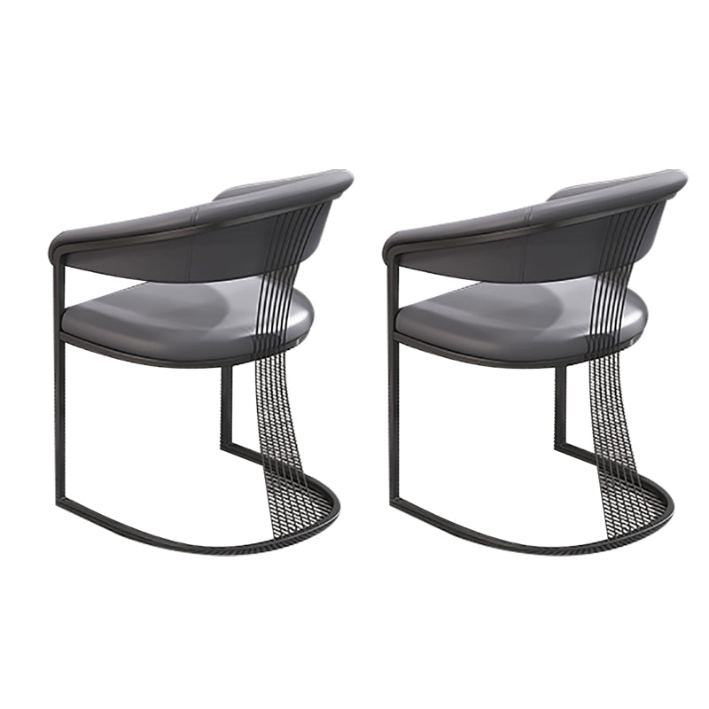 Glam Kitchen Side Chair Gold Base Open Back Dining Arm Chair