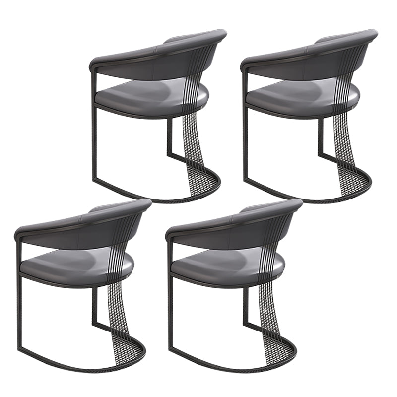 Glam Kitchen Side Chair Gold Base Open Back Dining Arm Chair