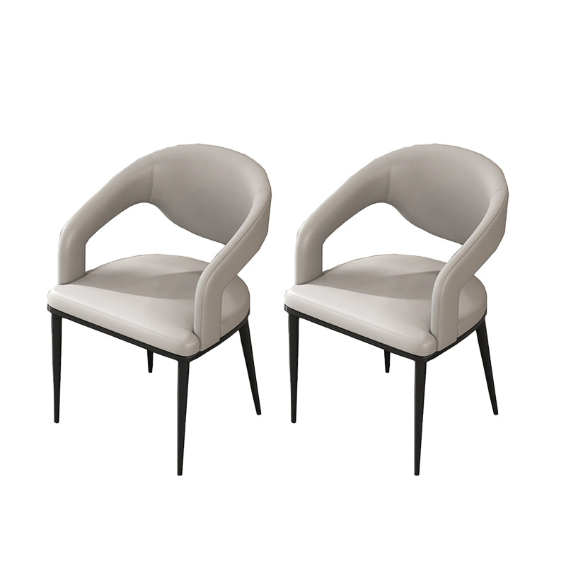 Open Back Dining Side Chair Contemporary Black Legs Dining Arm Chair