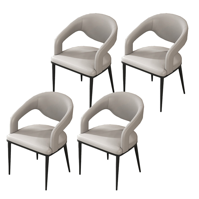 Open Back Dining Side Chair Contemporary Black Legs Dining Arm Chair