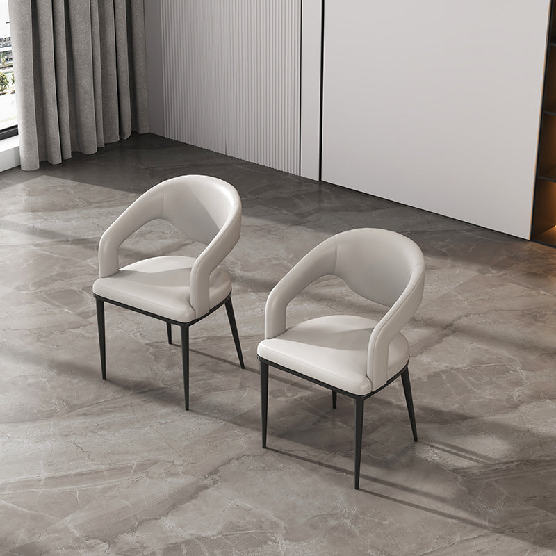 Open Back Dining Side Chair Contemporary Black Legs Dining Arm Chair