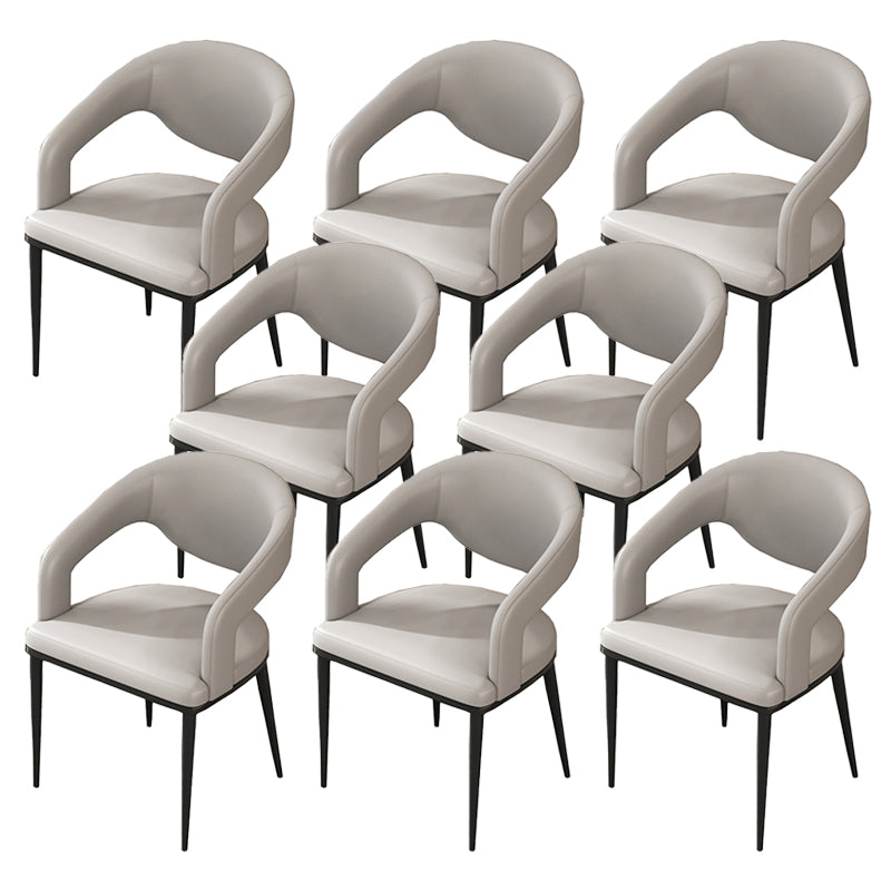 Open Back Dining Side Chair Contemporary Black Legs Dining Arm Chair