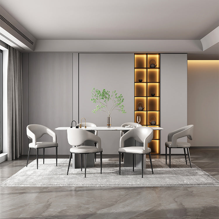 Open Back Dining Side Chair Contemporary Black Legs Dining Arm Chair