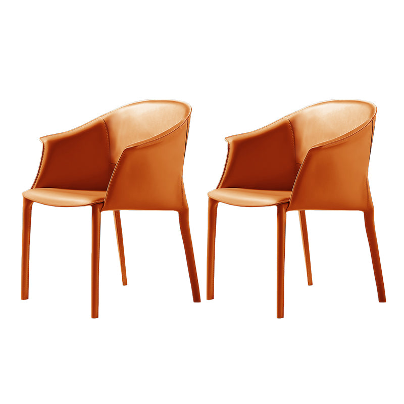 Modern Dining Room Dining Chair Faux Leather Arm Parsons Chair