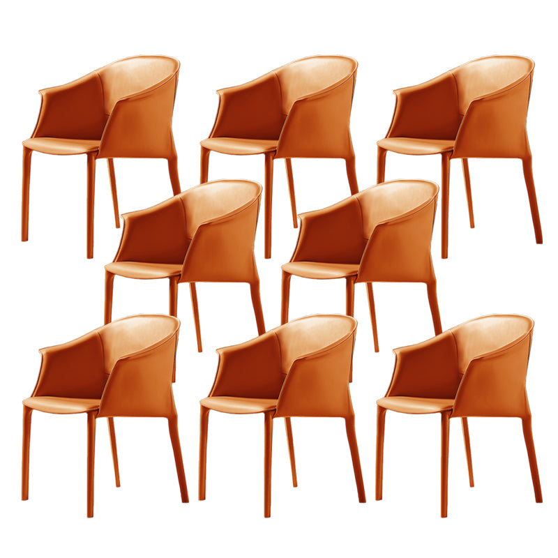 Modern Dining Room Dining Chair Faux Leather Arm Parsons Chair