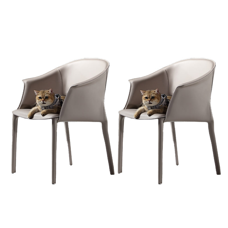 Modern Dining Room Dining Chair Faux Leather Arm Parsons Chair