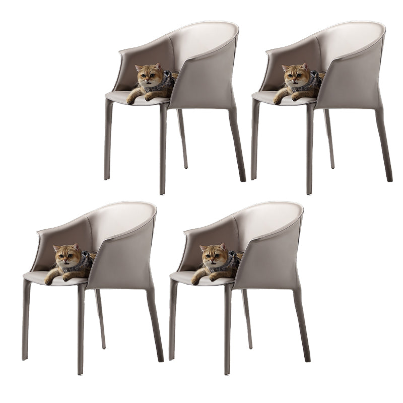 Modern Dining Room Dining Chair Faux Leather Arm Parsons Chair