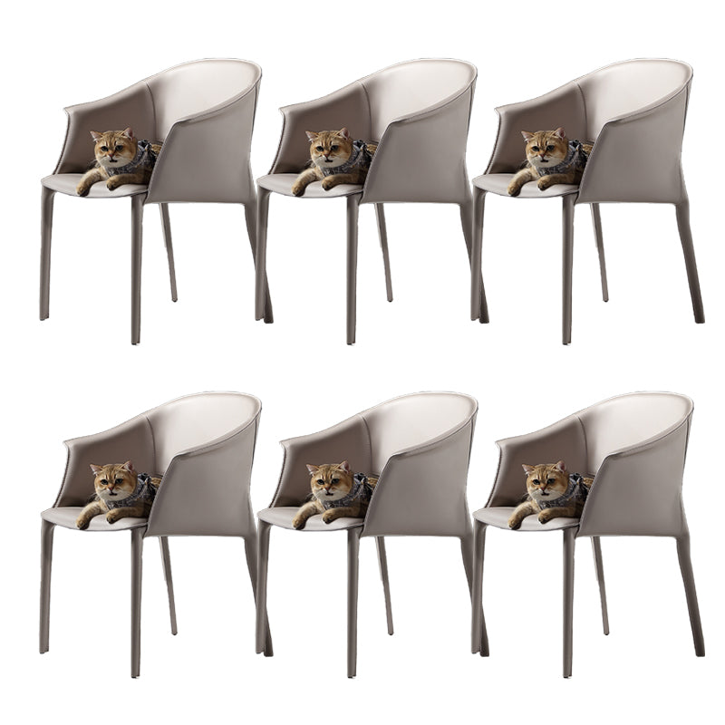 Modern Dining Room Dining Chair Faux Leather Arm Parsons Chair