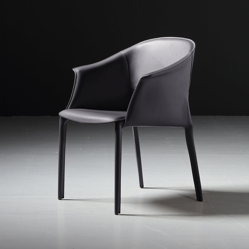 Modern Dining Room Dining Chair Faux Leather Arm Parsons Chair