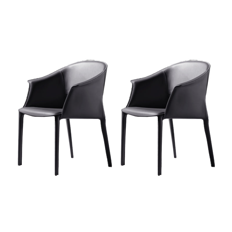 Modern Dining Room Dining Chair Faux Leather Arm Parsons Chair