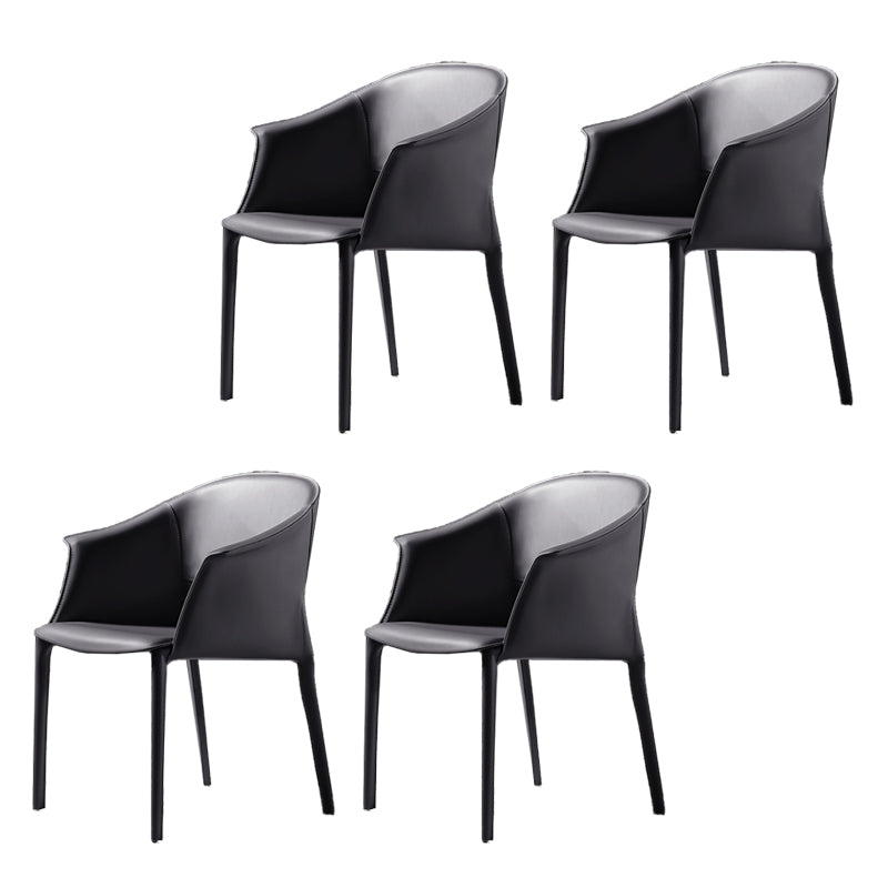 Modern Dining Room Dining Chair Faux Leather Arm Parsons Chair