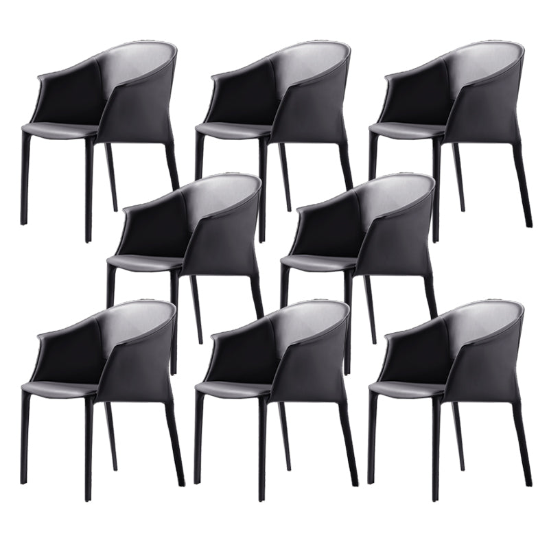 Modern Dining Room Dining Chair Faux Leather Arm Parsons Chair