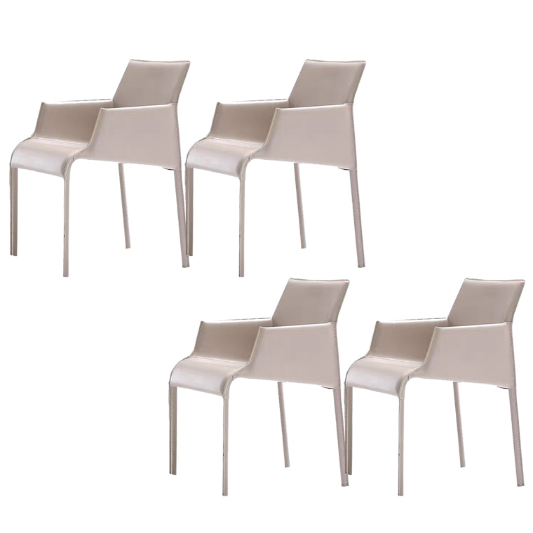 Dining Room Parsons Chair Indoor Faux Leather Upholstered Arm Chair