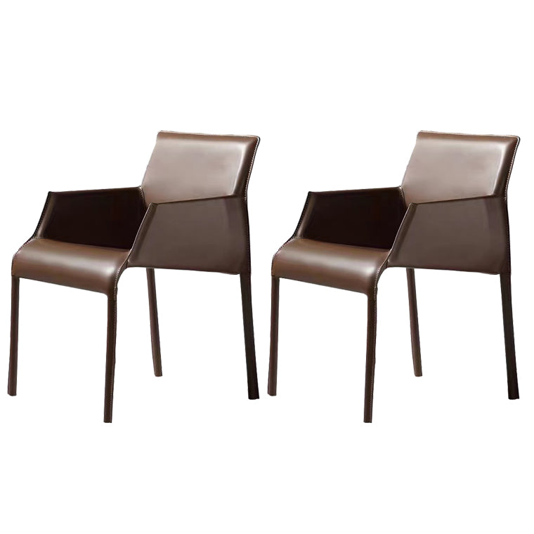 Dining Room Parsons Chair Indoor Faux Leather Upholstered Arm Chair