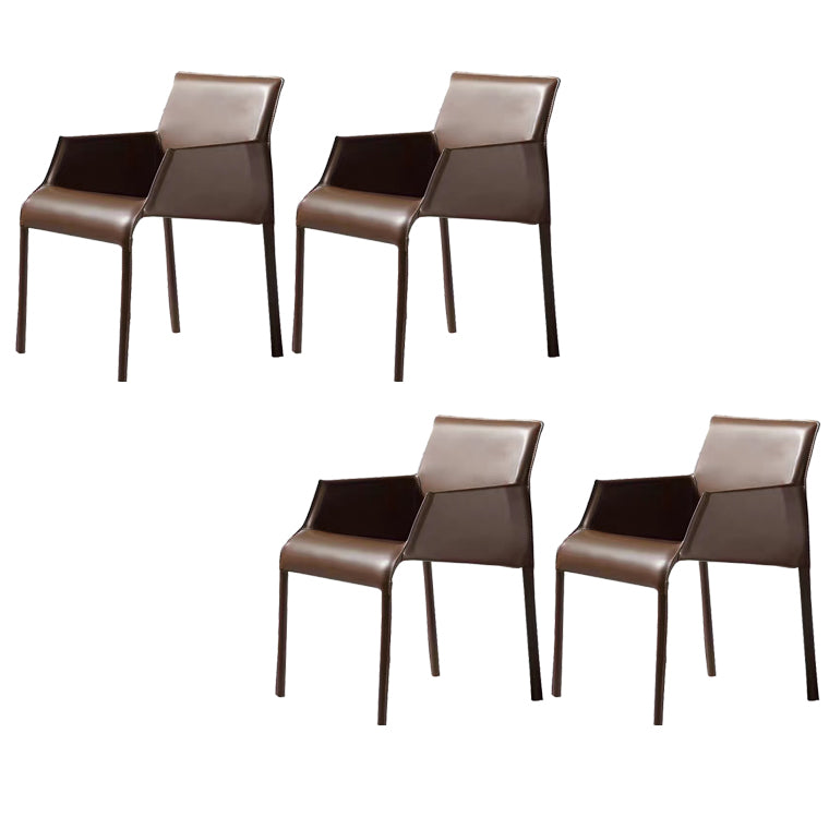 Dining Room Parsons Chair Indoor Faux Leather Upholstered Arm Chair