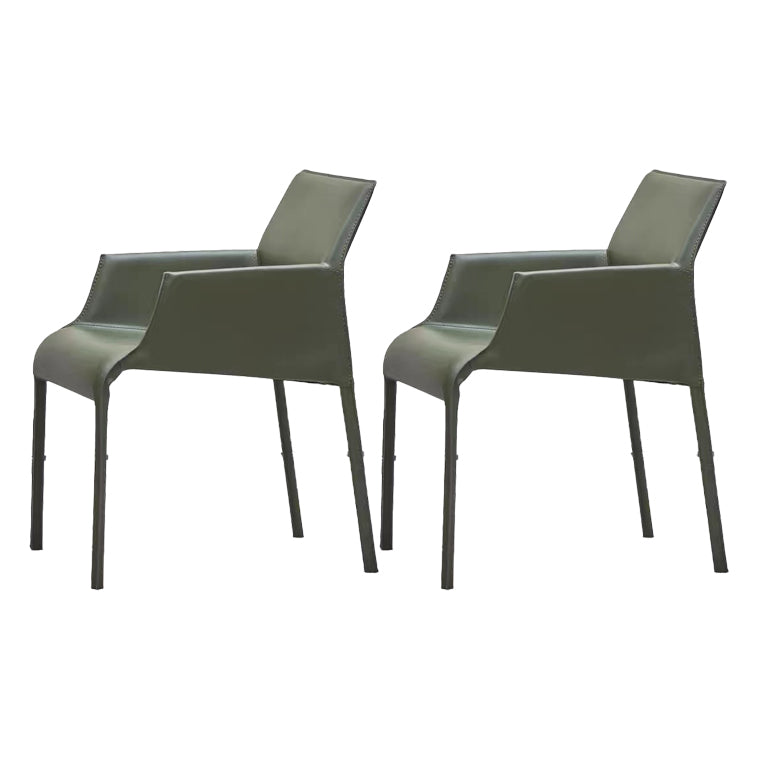 Dining Room Parsons Chair Indoor Faux Leather Upholstered Arm Chair