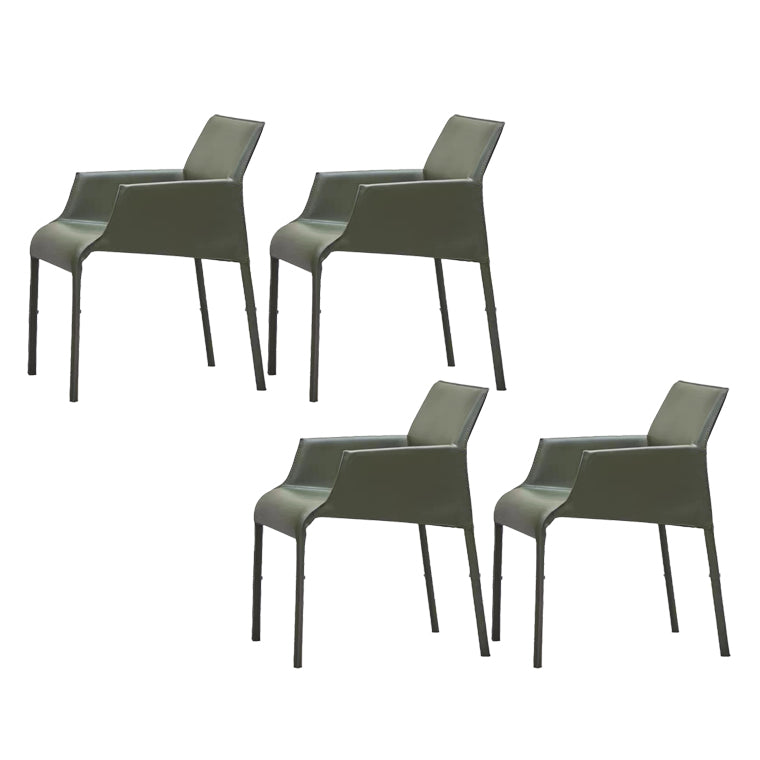 Dining Room Parsons Chair Indoor Faux Leather Upholstered Arm Chair