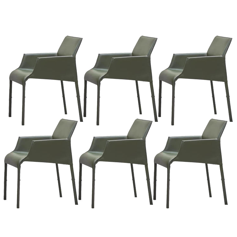 Dining Room Parsons Chair Indoor Faux Leather Upholstered Arm Chair