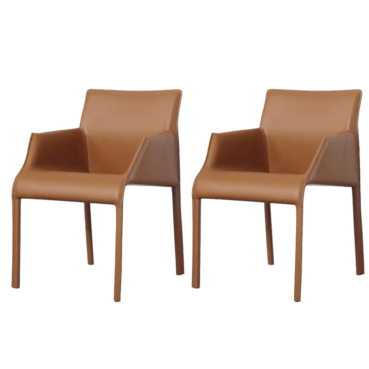 Dining Room Parsons Chair Indoor Faux Leather Upholstered Arm Chair