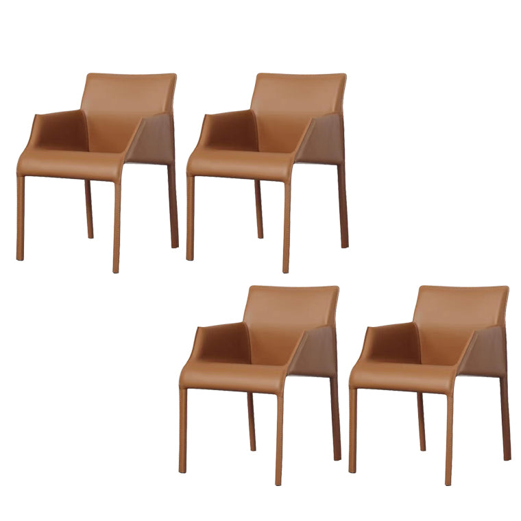 Dining Room Parsons Chair Indoor Faux Leather Upholstered Arm Chair