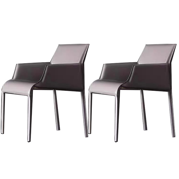 Dining Room Parsons Chair Indoor Faux Leather Upholstered Arm Chair