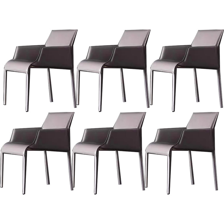 Dining Room Parsons Chair Indoor Faux Leather Upholstered Arm Chair