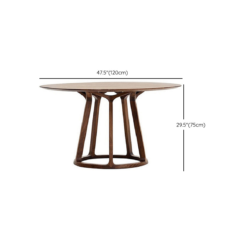 Contemporary 1/2/5 Pieces Furniture Round Solid Wood Dining Set in Brown